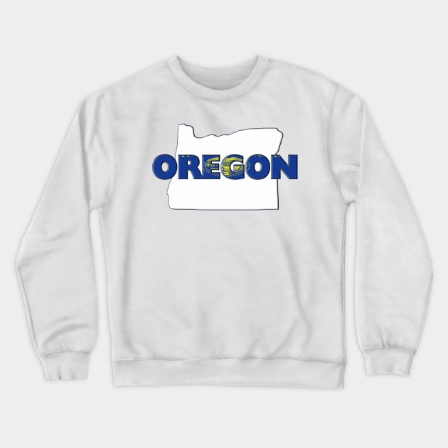 Oregon Colored State Letters Crewneck Sweatshirt by m2inspiration